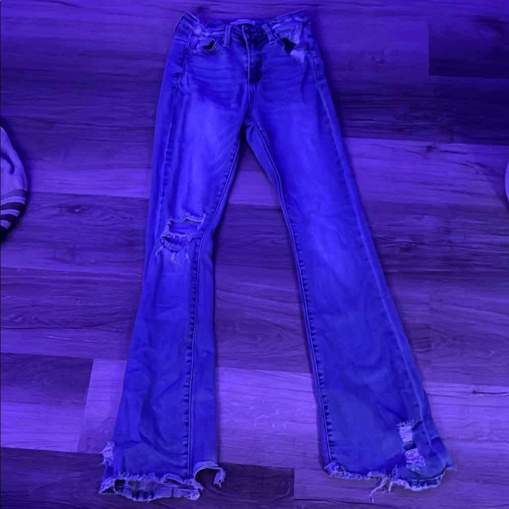 Flying Monkey Blue Flare Wide Leg Jeans